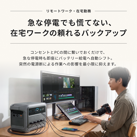 Anker Solix C1000 Gen 2 Portable Power Station ダークグレー with Anker Solix PS400 Dual Portable Solar Panel
