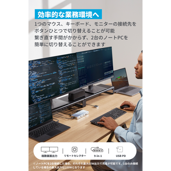 Anker KVM Switch (Dual 4K, For Dual ノートPC)