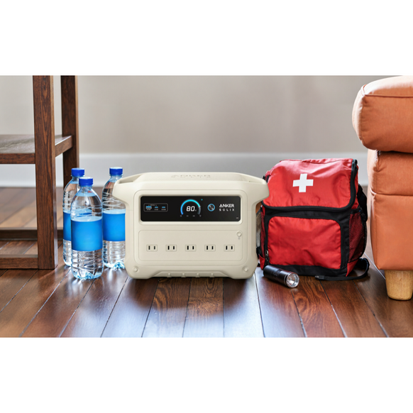 【ジャパネット限定セット】Anker Solix C1000 Gen 2 Portable Power Station LE オフホワイト with Anker Solix PS100 Dual Portable Solar Panel