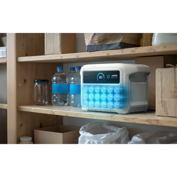 【ジャパネット限定セット】Anker Solix C1000 Gen 2 Portable Power Station LE オフホワイト with Anker Solix PS100 Dual Portable Solar Panel