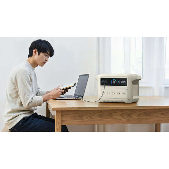 【ジャパネット限定セット】Anker Solix C1000 Gen 2 Portable Power Station LE オフホワイト with Anker Solix PS100 Dual Portable Solar Panel