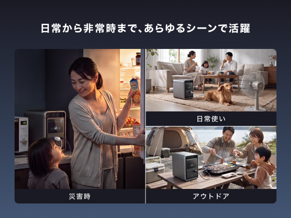 Anker Solix S2000 Portable Power Station (ダークグレー) with Anker Solix PS100 Dual Portable Solar Panel