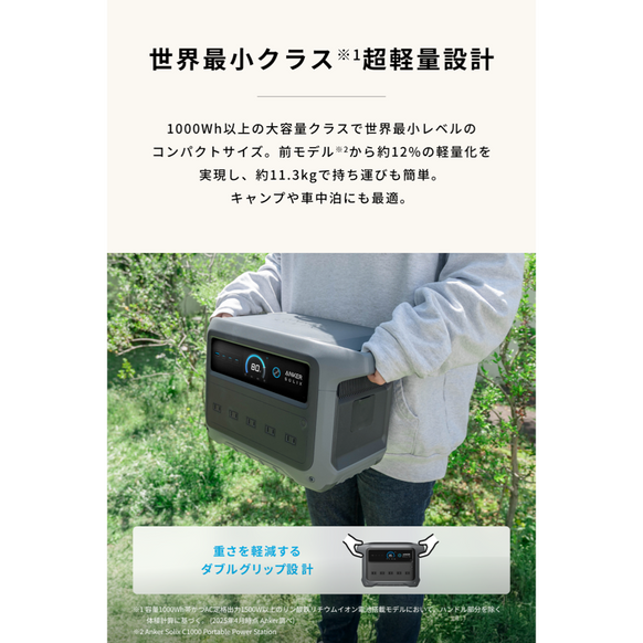 Anker Solix C1000 Gen 2 Portable Power Station with Anker Solix C1000 / C800 専用防塵 & 防水バッグ