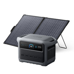 Anker Solix C1000 Gen 2 Portable Power Station ダークグレー with Anker Solix PS100 Dual Portable Solar Panel