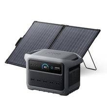 Anker Solix C1000 Gen 2 Portable Power Station ダークグレー with Anker Solix PS100 Dual Portable Solar Panel