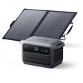 Anker Solix C2000 Gen 2 Portable Power Station ダークグレー with Anker Solix PS100 Dual Portable Solar Panel