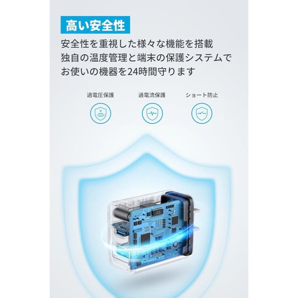 Anker Charger (20W, 2-Port) with USB-C ＆ USB-C ケーブル