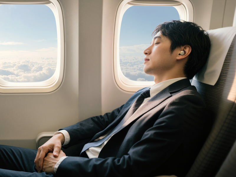 飛行機や旅先のホテルでも