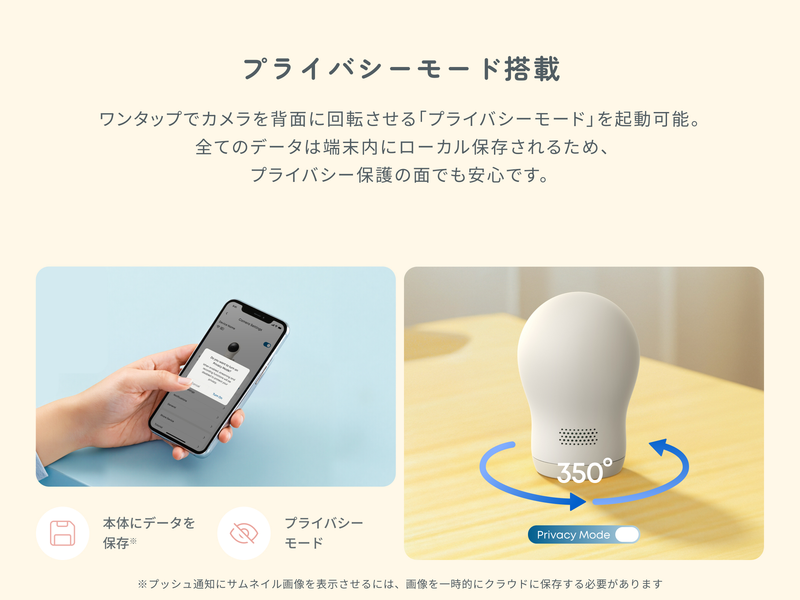 プライバシーモード搭載