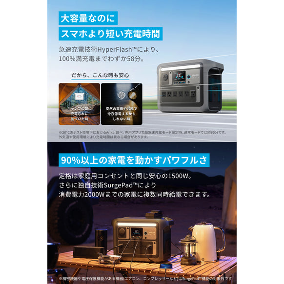 Anker Solix C1000 Portable Power Station with Anker Solix PS100 Portable Solar Panel