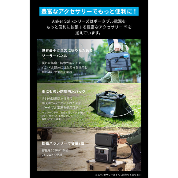 Anker Solix C1000 Portable Power Station with Anker Solix PS100 Portable Solar Panel