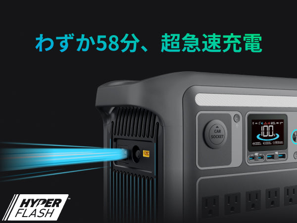 100%満充電までわずか58分
