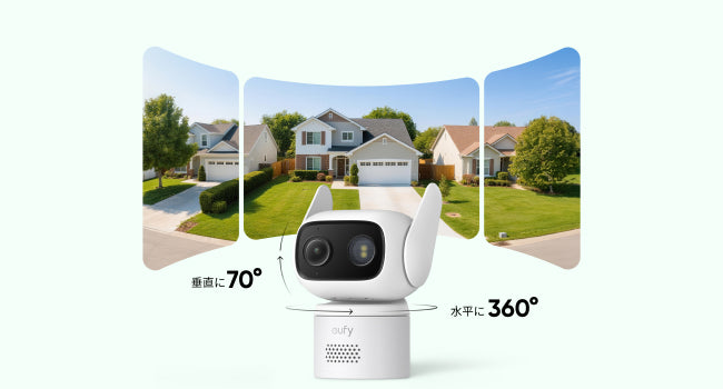 360°撮影可能で、死角なし
