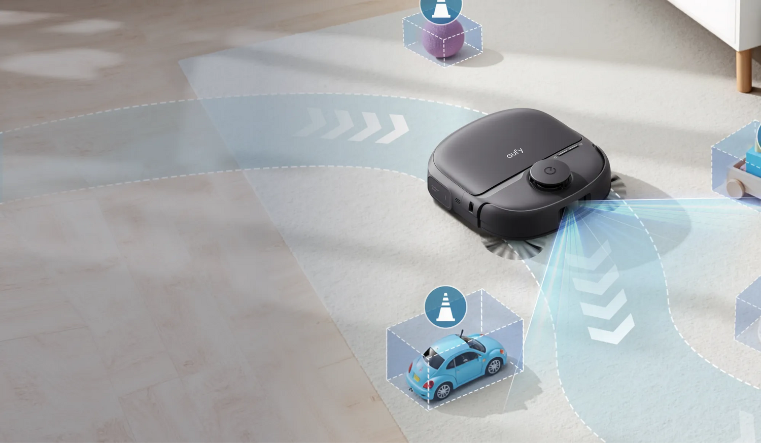 間取りも障害物も認識して、効率よく掃除