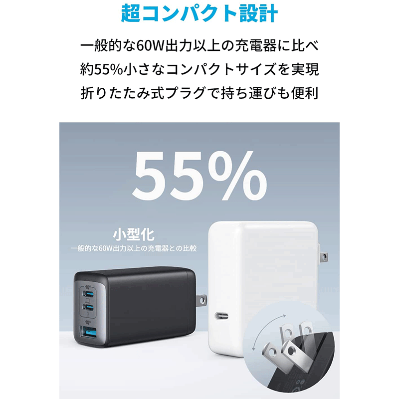 5. Anker PowerPort III 3-Port 65W Pod サブ画像4
