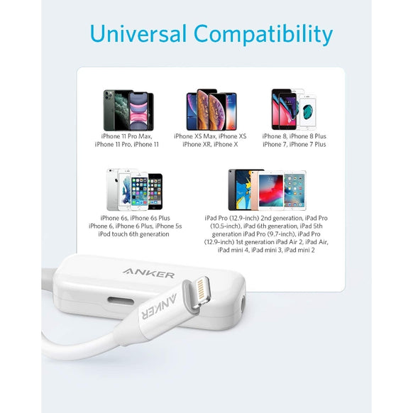 Anker ライトニング & 3.5mm ヘッドフォンジャック搭載 充電アダプタ