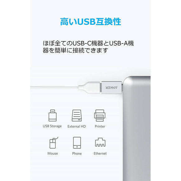 Anker USB-C & USB-A 変換アダプタ (USB3.0対応)
