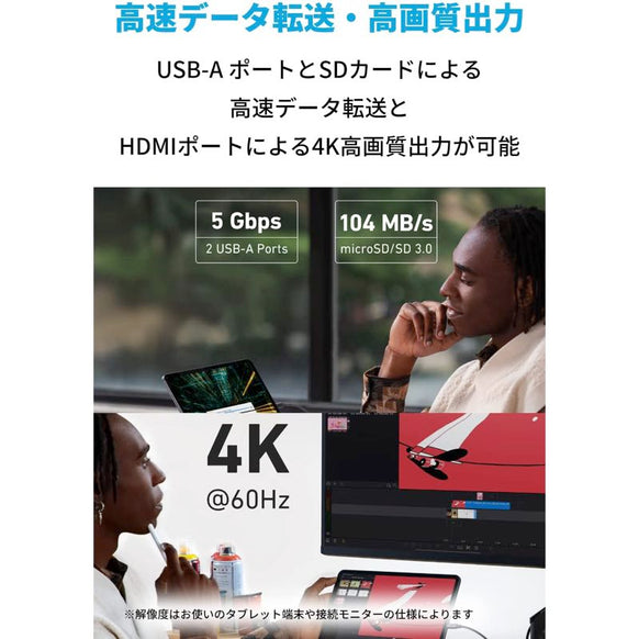 Anker 551 USB-C ハブ (8-in-1, Tablet Stand)