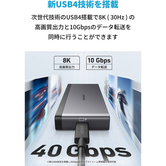 Anker 556 USB-C ハブ (8-in-1, USB4)