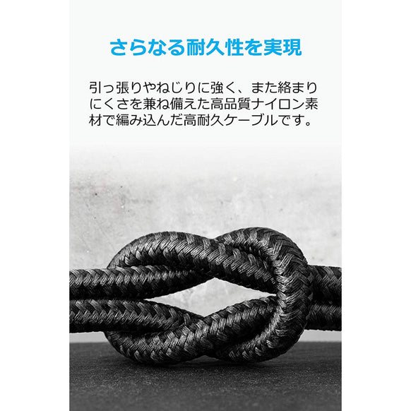 Anker PowerLine+ II USB-C & USB-A ケーブル (USB2.0対応) 0.9m