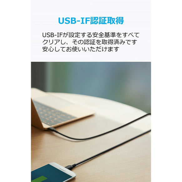 Anker PowerLine II USB-C & USB-C ケーブル (USB2.0対応) 0.9m