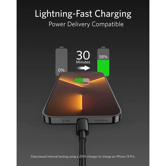 Anker 高耐久ナイロン USB-C ＆ ライトニング ケーブル 1.8m