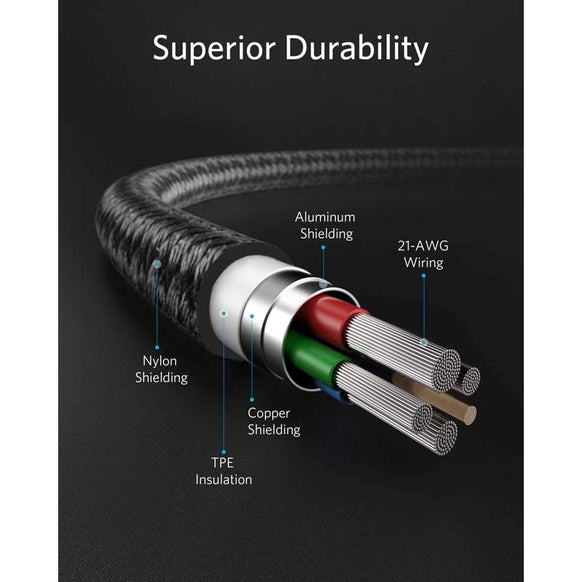 Anker 高耐久ナイロン USB-C ＆ ライトニング ケーブル 1.8m