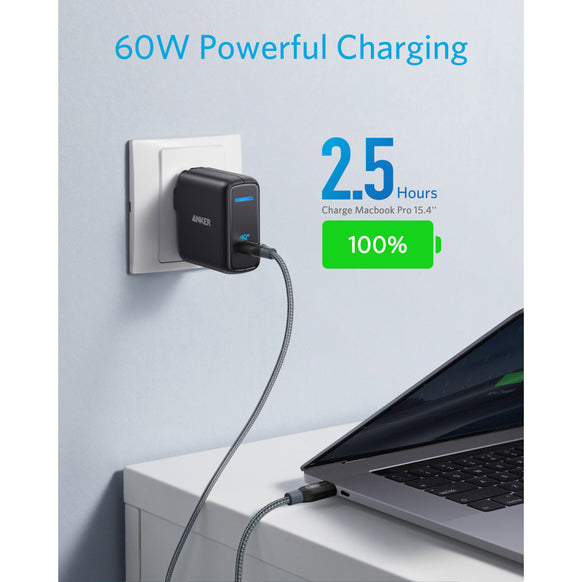 Anker PowerPort Atom III 60W (USB-C & USB-C USB2.0対応 ケーブル 0.9m セット)