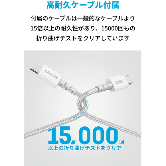 Anker PowerPort III PD 65W with USB-C & USB-C ケーブル (1.8m)