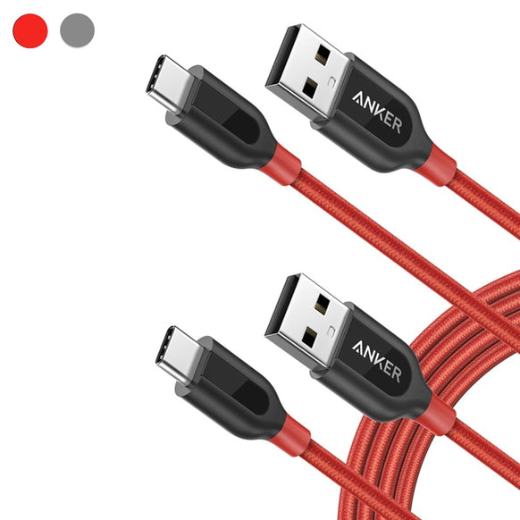 Anker PowerLine+ USB-C & USB-A ケーブル (USB2.0対応) 1.8m 2本セット