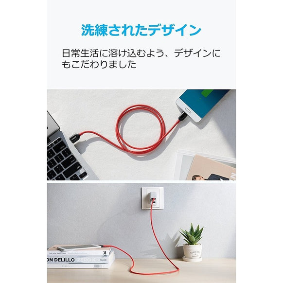 Anker PowerLine+ USB-C & USB-A ケーブル (USB2.0対応) 1.8m 2本セット