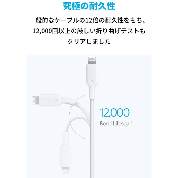 Anker PowerLine II USB-C & ライトニング ケーブル (2本セット) 0.9m
