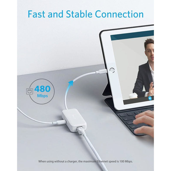 Anker ライトニング & イーサネット 充電アダプタ